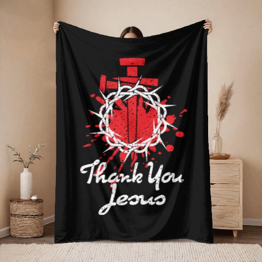 Thank You Jesus Love Jesus ChristianChristmas Throw Blankets