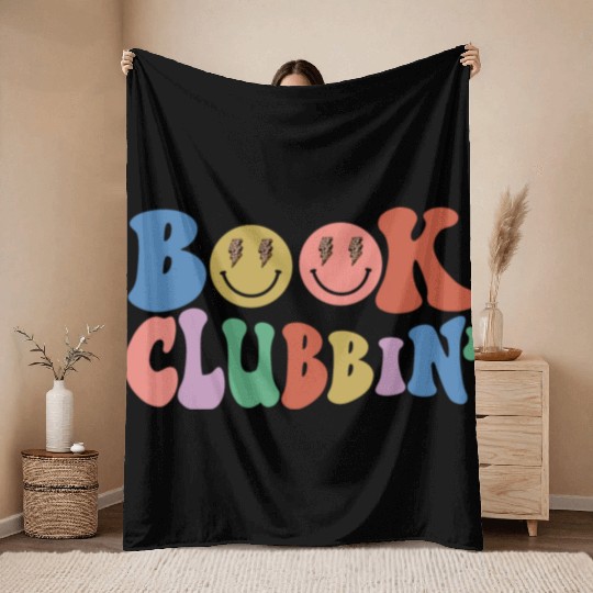 Book Clubin Librarian Literature Lover Book Nerd Throw Blankets