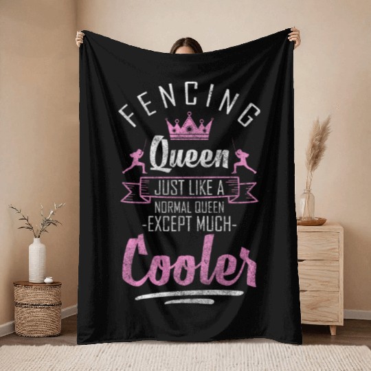 Fencing Sport Duel Sport Fencing Throw Blankets