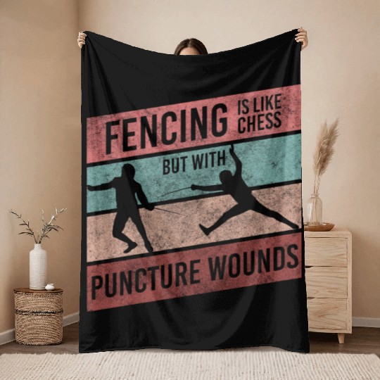 Fencing Sport Victory Sport Fencing Throw Blankets