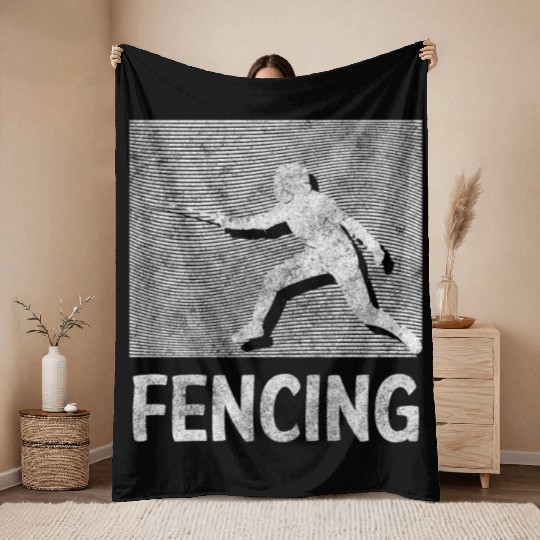 Fencing Sport Training En Garde Throw Blankets