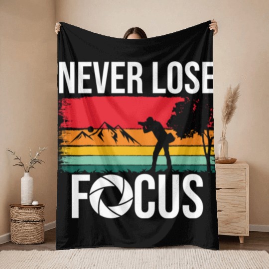 Funny Camera Photography Quote Gift Throw Blankets