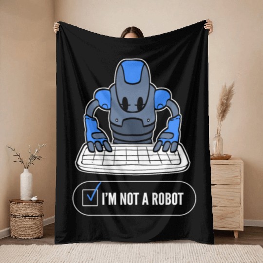 Not a Robot Robotics Engineer Gift Throw Blankets