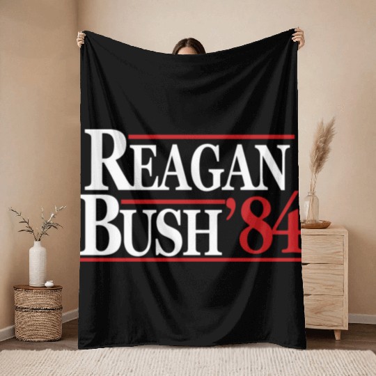 Reagan Bush 1984 V2 Throw Blankets
