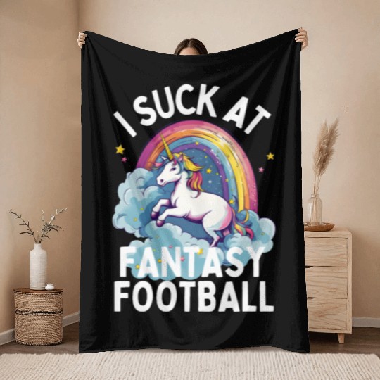 I Suck at Fantasy Football Throw Blankets
