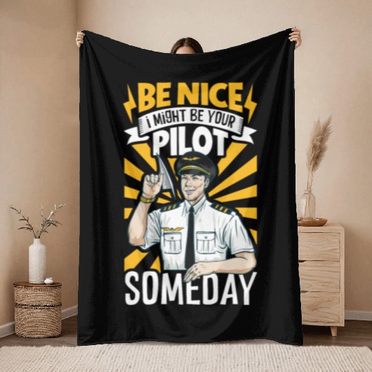 Pilot Aviation Airplane Airline Future Pilots Throw Blankets