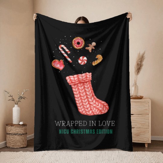 NICU Christmas design | Wrapped in Love Throw Blankets