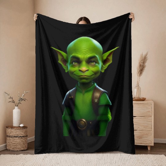 Green Goblin Rascal Embrace the Mischief Throw Blankets