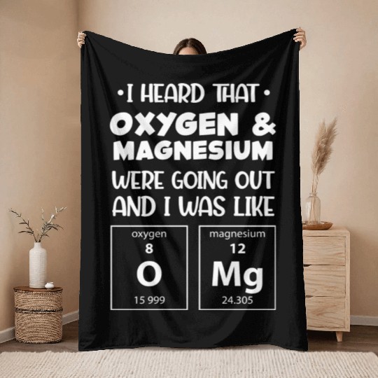 Funny Omg Periodic Table Science Chemistry Geek Throw Blankets