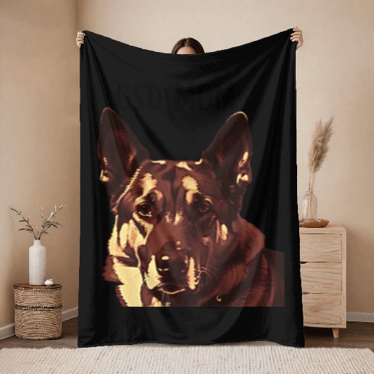 GSD mom dog lovers graphic Throw Blankets