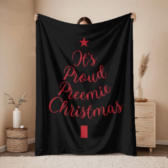 NICU Christmas tree design | Proud Preemie Throw Blankets