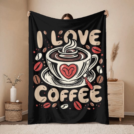 i love coffee Throw Blankets