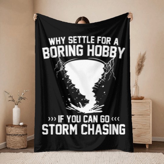 Storm Spotter | Storm Chaser Storm Alerts Gift Throw Blankets