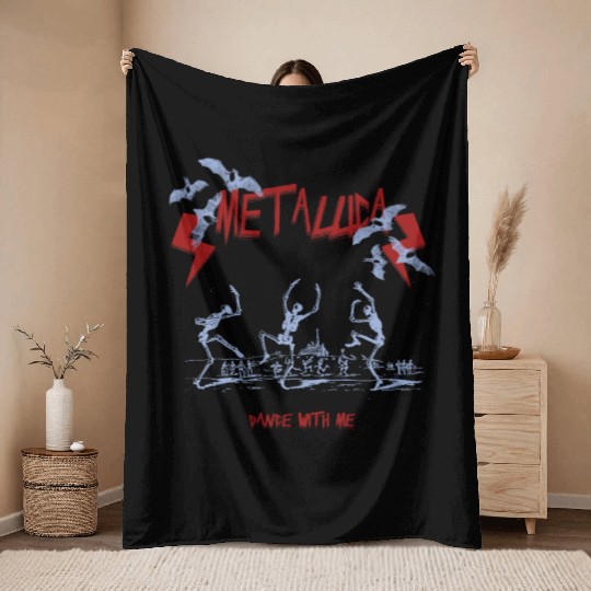 Live your life with metal songs Throw Blankets