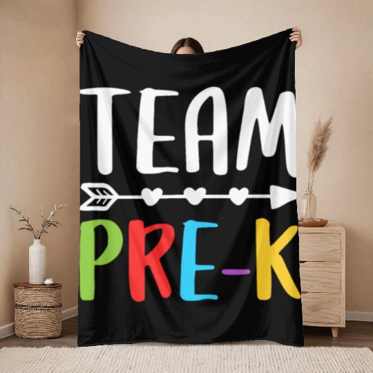 Team Pre-K, Teacher Back To School Throw Blankets