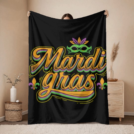Mardi Gras Throw Blankets