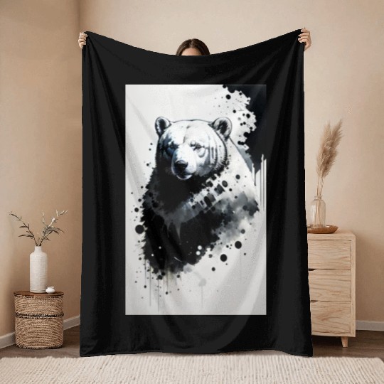 Bear Elegance: Elevate Your Style with Wilderness Throw Blankets