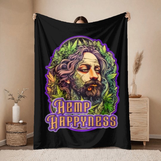 Hemp Happyness Throw Blankets
