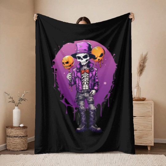 Halloween Masquerade Spooky costumes Falloween Throw Blankets