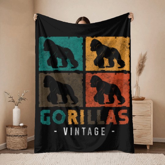 Gorilla Animal Sport Chimpanzee Throw Blankets