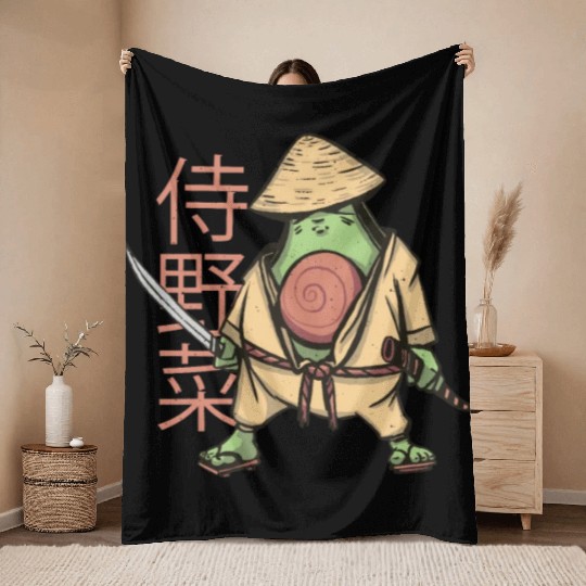 Avocado samurai Throw Blankets