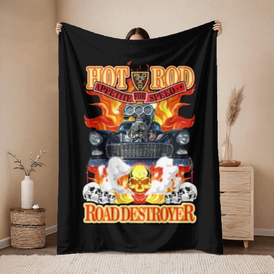 Hot Rod Road destroyer - Appetite for speed Throw Blankets