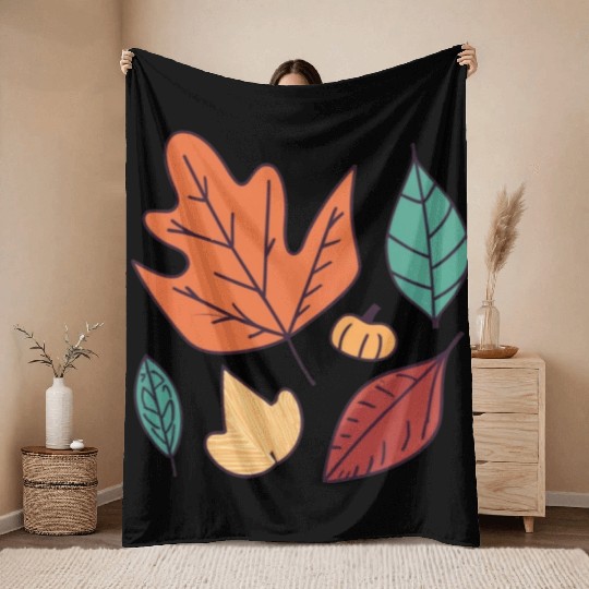 Fall Leaves Embrace the Beauty of Autumn Throw Blankets