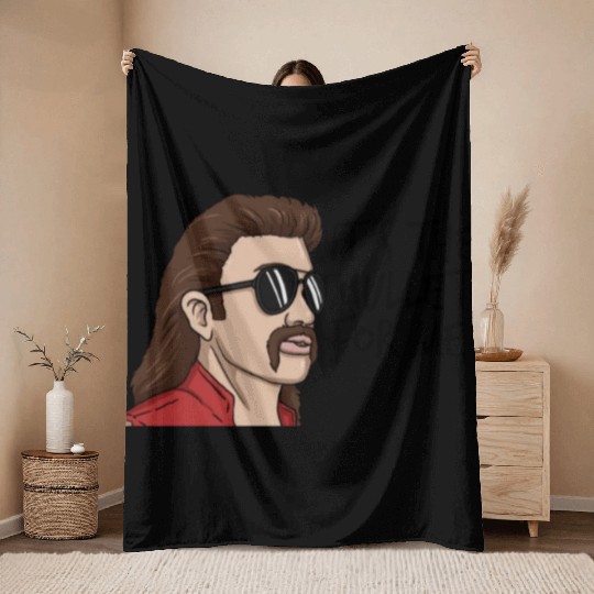 It's The Mullet For Me Mullet Redneck Men's Mullet Throw Blankets