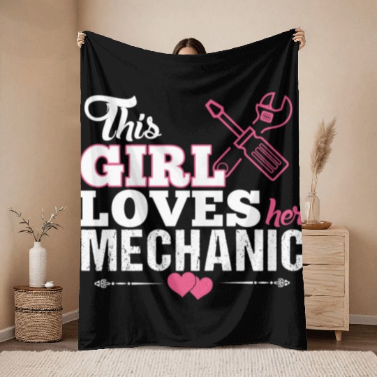 Mechanic Love Throw Blankets