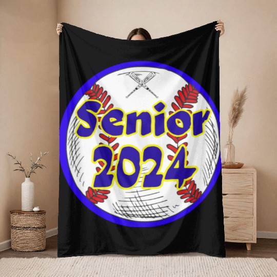 Baseball Senior Class of 2024 Throw Blankets