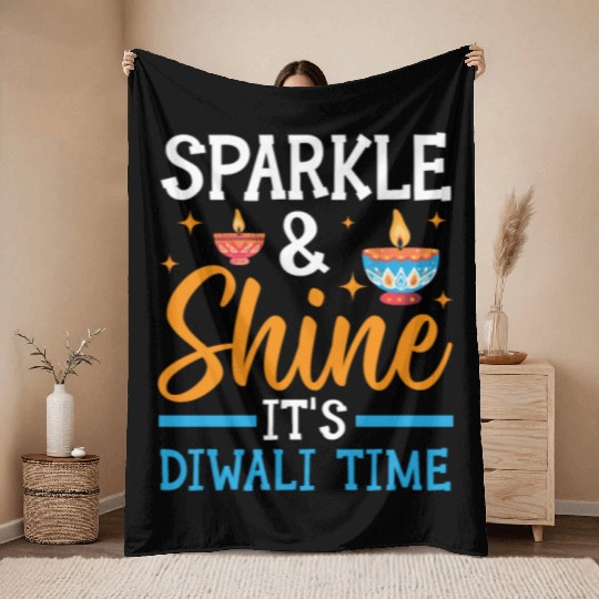 Happy Diwali Diwali Festival Indian Hindu Hinduism Throw Blankets
