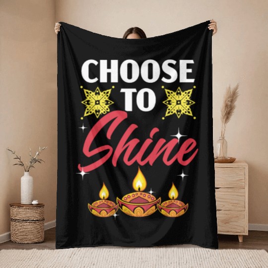Happy Diwali Diwali Festival Indian Hindu Hinduism Throw Blankets