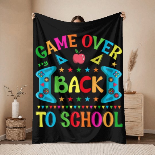 Game over Back to school Throw Blankets