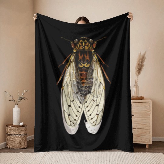 cicada Throw Blankets