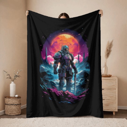 Astro Knight Throw Blankets