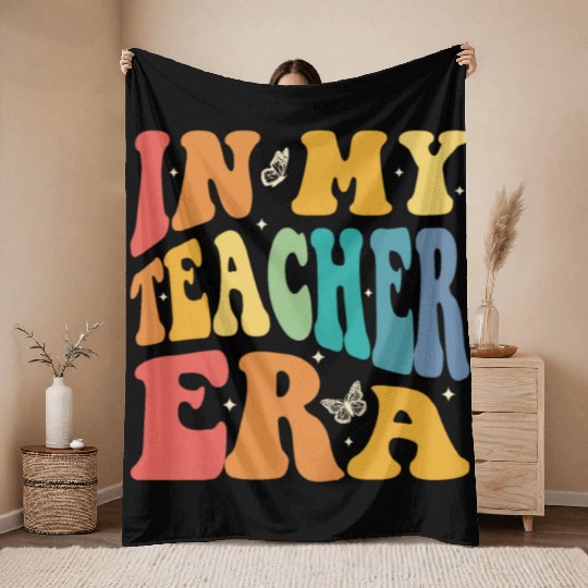 Groovy In My Teacher Era, Teachers, Teaching Throw Blankets