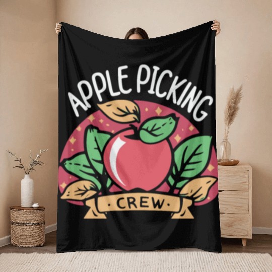 Apple Picking Crew Throw Blankets