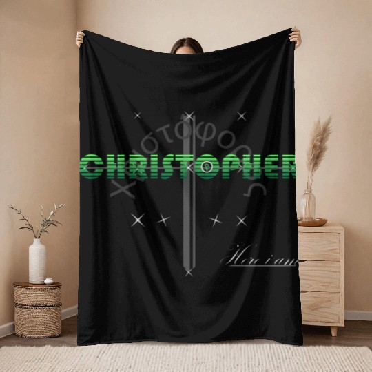 Christopher green design - Greek Origin & bitcoin Throw Blankets