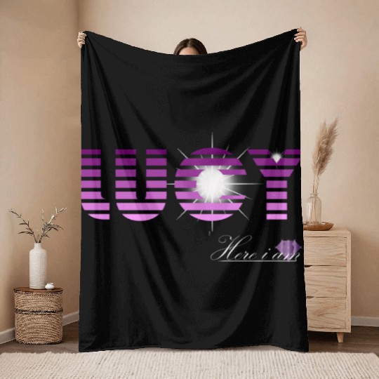 Lucy pink and violet - Latin's etymology - Light Throw Blankets