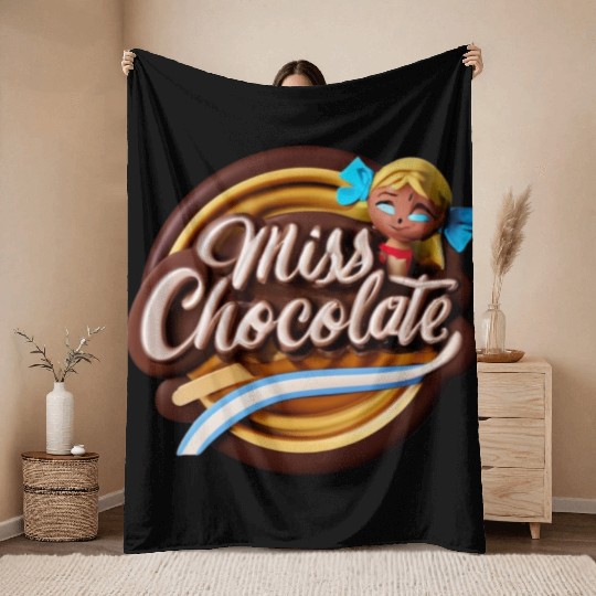Miss Chocolate sign for the sweet tooth Throw Blankets