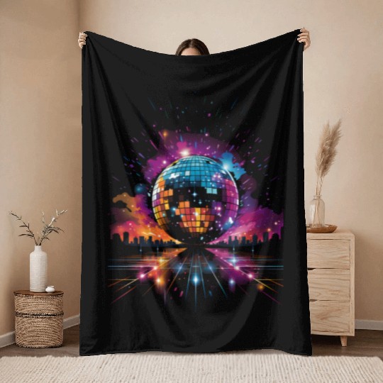 Disco Ball Party Throw Blankets