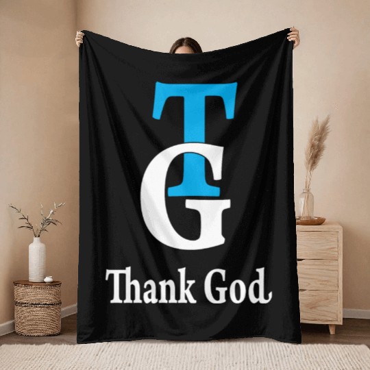 Thank God TG Love Jesus Christian Christmas Throw Blankets