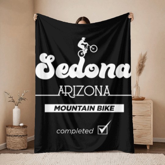 Sedona Arizonna Mountain Biking Throw Blankets