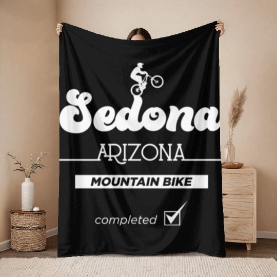 Sedona Arizonna Mountain Biking Throw Blankets