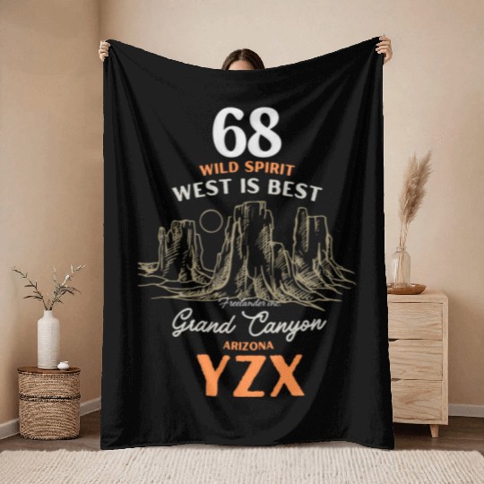 Grand canyon Arizonna, west is best Throw Blankets