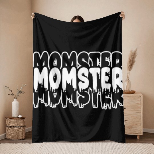 Momster Halloween Costume Mom Mama Women Throw Blankets