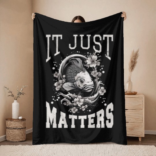 Koi Fish Koi Carp Japanese Koi Garden-Pond funny Throw Blankets