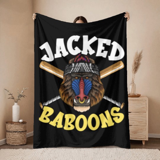 Baboon Monkey Lover Wildlife Animal Zookeeper Throw Blankets