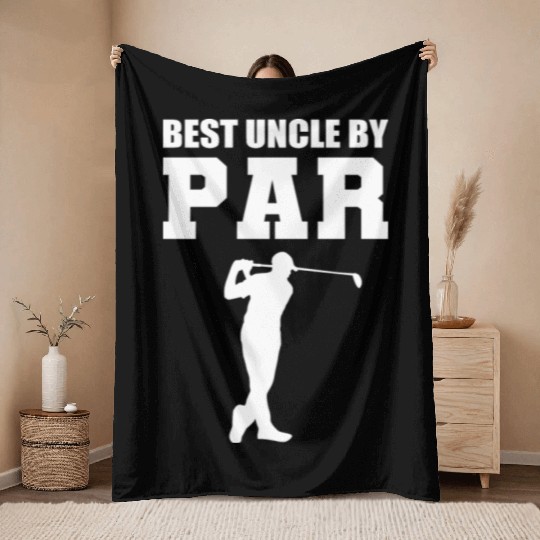 Uncle by Par Sports Person Gift Throw Blankets