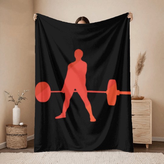 Weightlifting Gym Deadlift Muscle Giant Throw Blankets